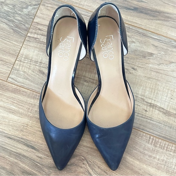 Franco Sarto Navy Patent & Smooth Leather Pointed Toe Women's Pumps Size 9 - Picture 5 of 7